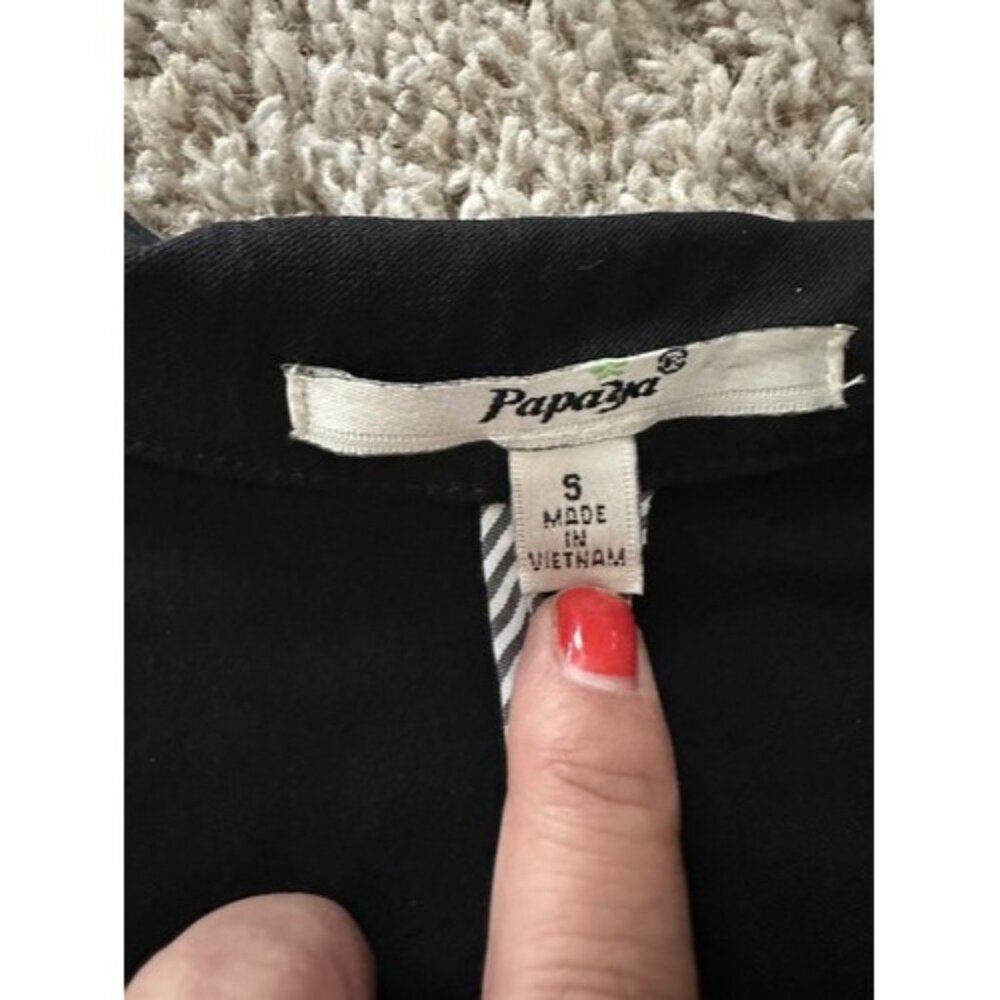 Papaya Basic Solid Black Roll Sleeve Single Butto… - image 6